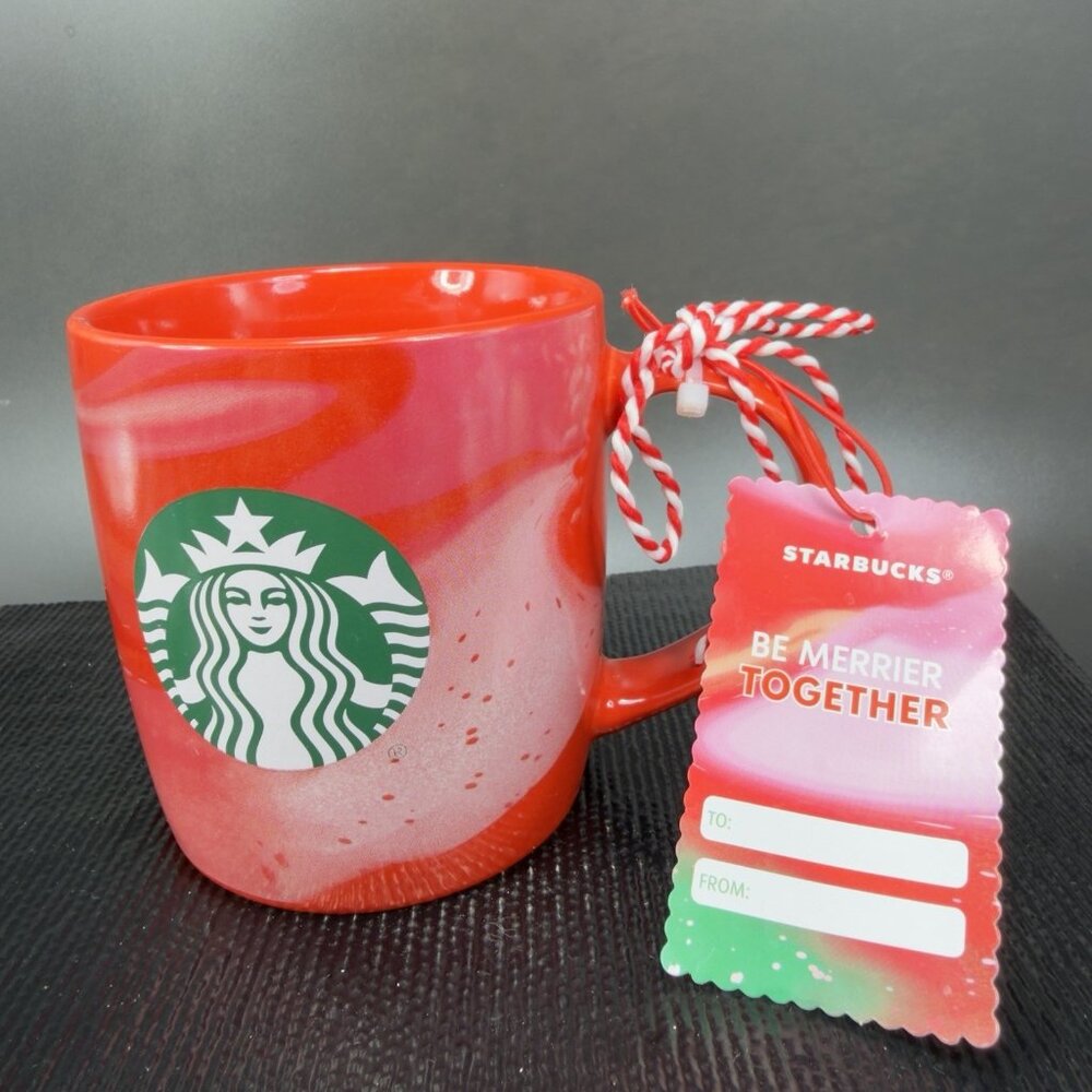 Starbucks Coffee Swirl Red Coffee Mug Cup New With‎ Tags Ceramic 11oz Mug Cup